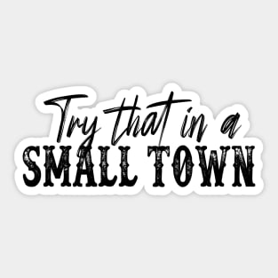 Try That In A Small Town Shirt Lyric Shirt American Flag Quote Country Music Shirt Country Music Lovers Shirt Gift For Music Lovers Sticker